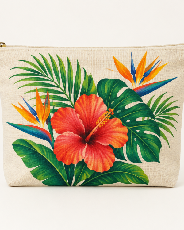 Printed Canvas Zipper Pouch